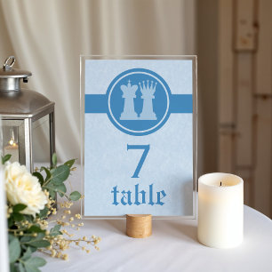 Numeração De Mesa Carta de Mesa de Casamento Rei e Rainha de Xadrez,