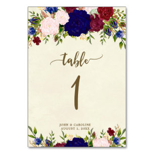 Numeração De Mesa Cartão-número-mesa boho marinho marsala