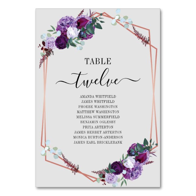 Numeração De Mesa Cartaz De Assento De Casamento De Frame Dourado De (Frente)