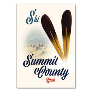 Numeração De Mesa Cartaz de esqui do Condado de Summit, Utah.