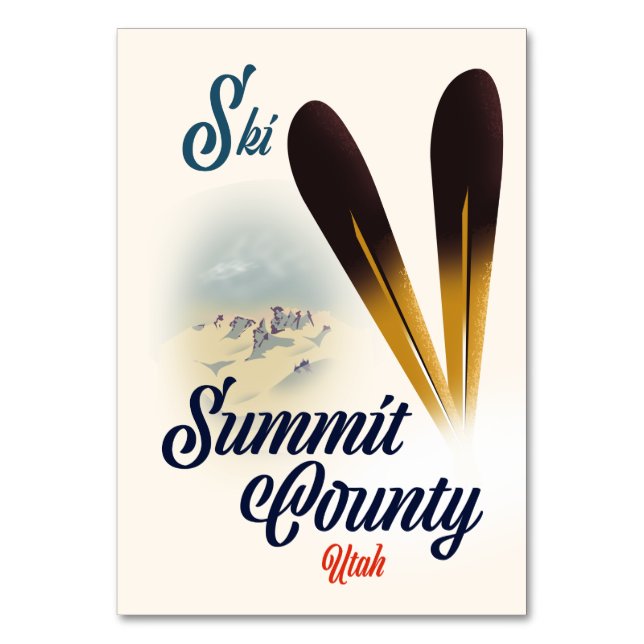 Numeração De Mesa Cartaz de esqui do Condado de Summit, Utah. (Frente)