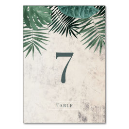 Numeração De Mesa Cartaz de Mesa de folhagem tropical, Aquarela