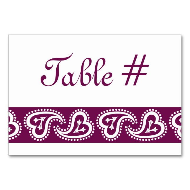 Numeração De Mesa Cartaz de Mesa de vinho com doce Paisley (Frente)