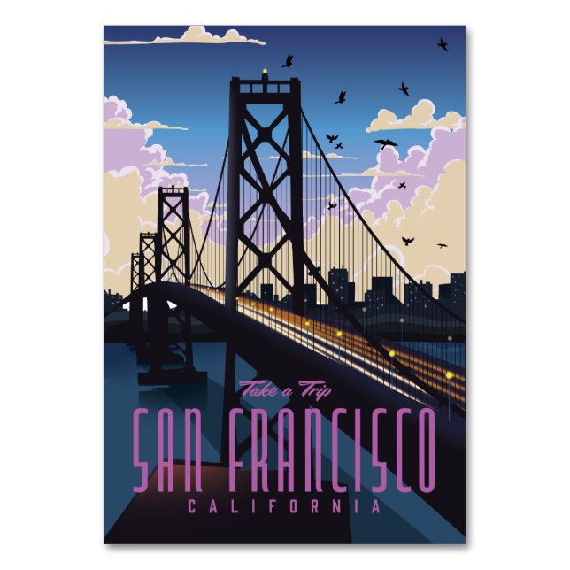 Numeração De Mesa Cartaz de viagem de São Francisco (Frente)