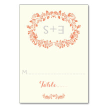 Carteira de folhagem e iniciais de casamento