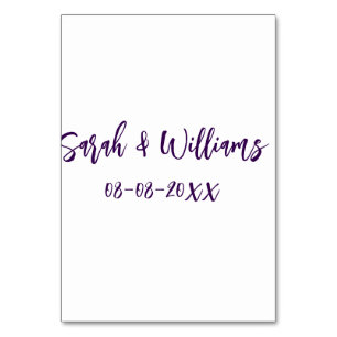 Numeração De Mesa Casal de casamento. Data do nome Mmo simples e sim