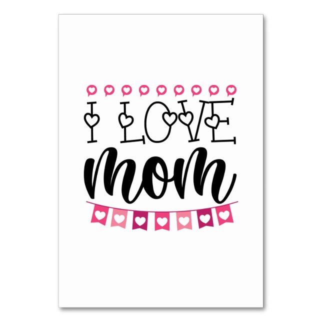 Numeração De Mesa Casal Presente Eu Amo Mamãe (Frente)