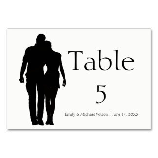 Numeração De Mesa Casal Silhuette Moderno - Placa de Mesa 3x5