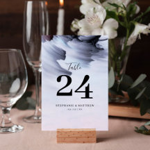 Casamento Abstrato com Lavagem de Aquarela Preta e