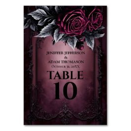 Numeração De Mesa Casamento Alternativo de Halloween em Roxo Gótico