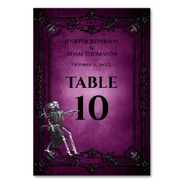 Numeração De Mesa Casamento Alternativo de Halloween em Roxo Gótico