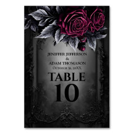 Numeração De Mesa Casamento Alternativo de Halloween em Roxo Gótico
