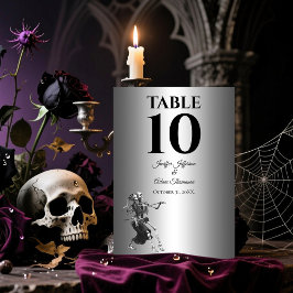 Numeração De Mesa Casamento Alternativo de Halloween Gótico Vermelho