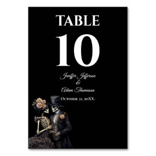 Numeração De Mesa Casamento Alternativo de Halloween Gótico Vermelho