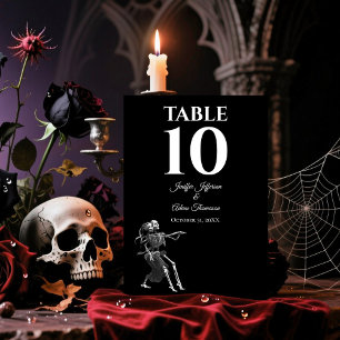 Numeração De Mesa Casamento Alternativo Halloween Gótico Esqueleto