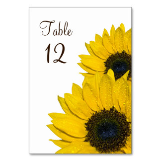 Numeração De Mesa Casamento Amarelo da Flor Sunflower