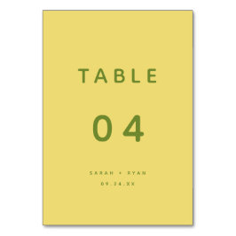 Numeração De Mesa Casamento Amarelo Limão Moderno Minimalista Person