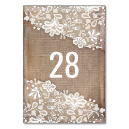 Numeração De Mesa Casamento Antigo Rustic Burlap e Vintage Lace