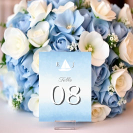 Numeração De Mesa Casamento Aquarela Água Encontra Céu