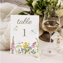 Casamento Aquarela de Borboleta de Flor Silvestre