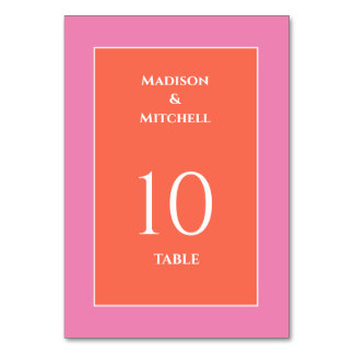Numeração De Mesa Casamento Aquarela Jardim Pôr do Sol Rosa Laranja