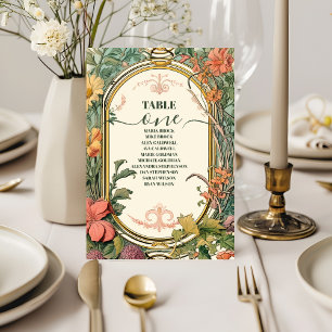 Numeração De Mesa Casamento Art Nouveau Floral Vintage