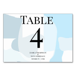Numeração De Mesa Casamento Artístico Minimalista Azul-Abstrato Mode