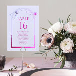 Numeração De Mesa Casamento Astronômico da Lua Solar Rosa-Rosa-Lavan<br><div class="desc">Números de Mesa de Casamento com Nomes de Convidados da Astronomia Solar Rosa-Rosa Lavanda Mística apresenta um sol roxo e rosa, lua e estrelas sobre um fundo de lavanda pastel. Dentro é o número da tabela com os nomes de convidados. Personalize editando o texto nas caixas de texto. NOTA: personalize...</div>