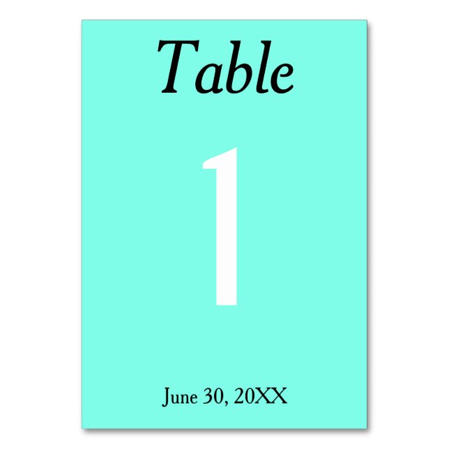 Numeração De Mesa Casamento Azul (Frente)