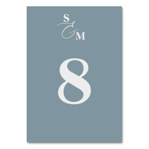 Numeração De Mesa Casamento Azul Ampersand Moderno Monograma Clássic
