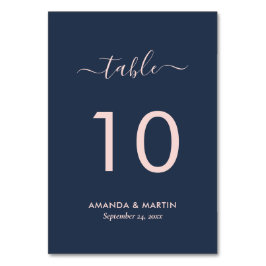 Numeração De Mesa Casamento Azul Blush e Marinho