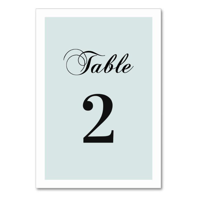Numeração De Mesa Casamento azul clássico e elegante. Caligrafia sim (Frente)