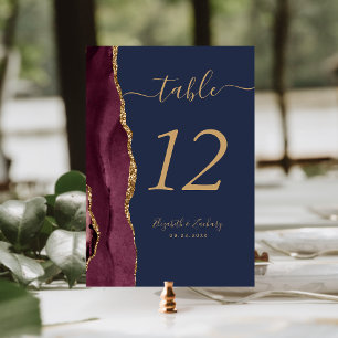 Numeração De Mesa Casamento Azul com Marinho de Agata Vermelha Doura
