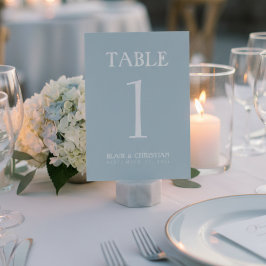 Numeração De Mesa Casamento Azul Costeiro Moderno e Elegante