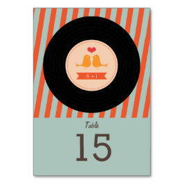 Numeração De Mesa Casamento Azul do Registro de Vinil Retroativo Mod
