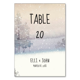 Numeração De Mesa Casamento Azul e Branco de inverno