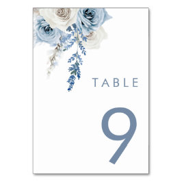 Numeração De Mesa Casamento Azul e Branco Moderno