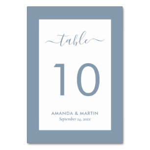 Numeração De Mesa Casamento Azul Elegante