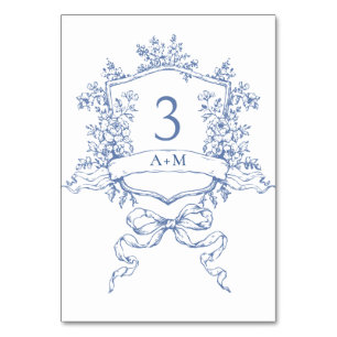 Numeração De Mesa Casamento Azul Empoeirado Floral Gracioso Ornament