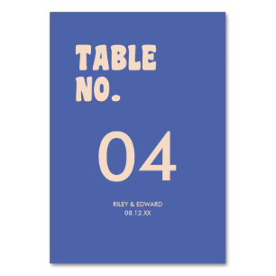 Numeração De Mesa Casamento Azul Escuro Tipografia Negrito Moderna R