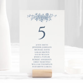 Numeração De Mesa Casamento Azul Floral Elegante Vintage