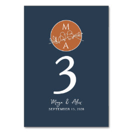 Numeração De Mesa Casamento Azul Marinho