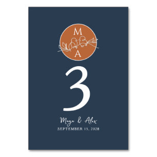 Numeração De Mesa Casamento Azul Marinho
