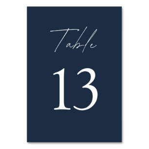 Numeração De Mesa Casamento Azul-Marinho Elegante