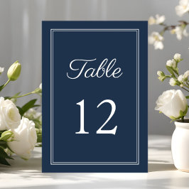 Numeração De Mesa Casamento Azul Marinho Moderno e Elegante