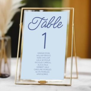 Numeração De Mesa Casamento Azul Minimalista Moderno