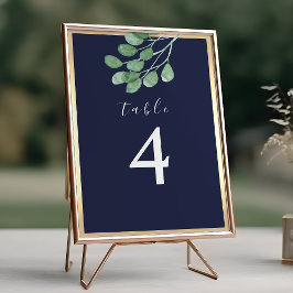 Numeração De Mesa Casamento Azul Naval Botânico
