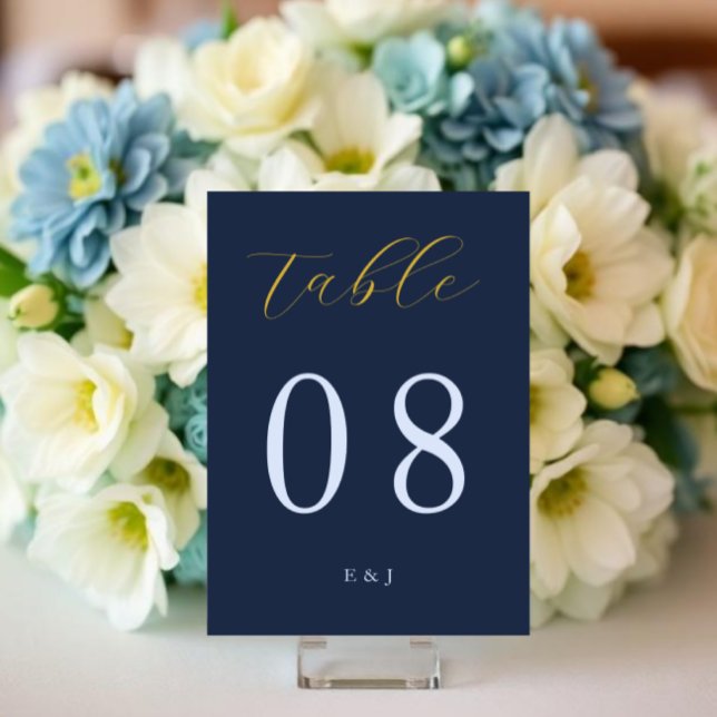 Numeração De Mesa Casamento Azul Opulento (Criador carregado)