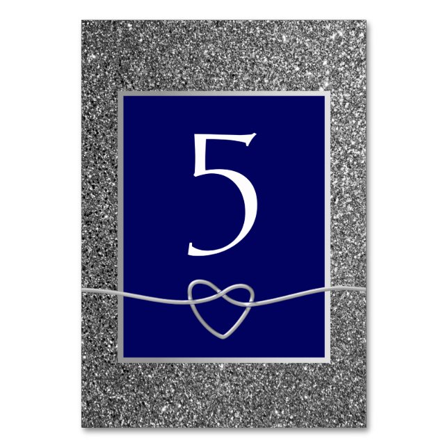 Numeração De Mesa Casamento Azul Prata (Frente)