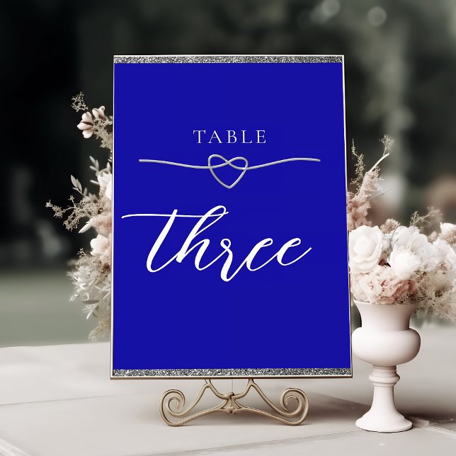 Numeração De Mesa Casamento Azul Real Prata (Criador carregado)